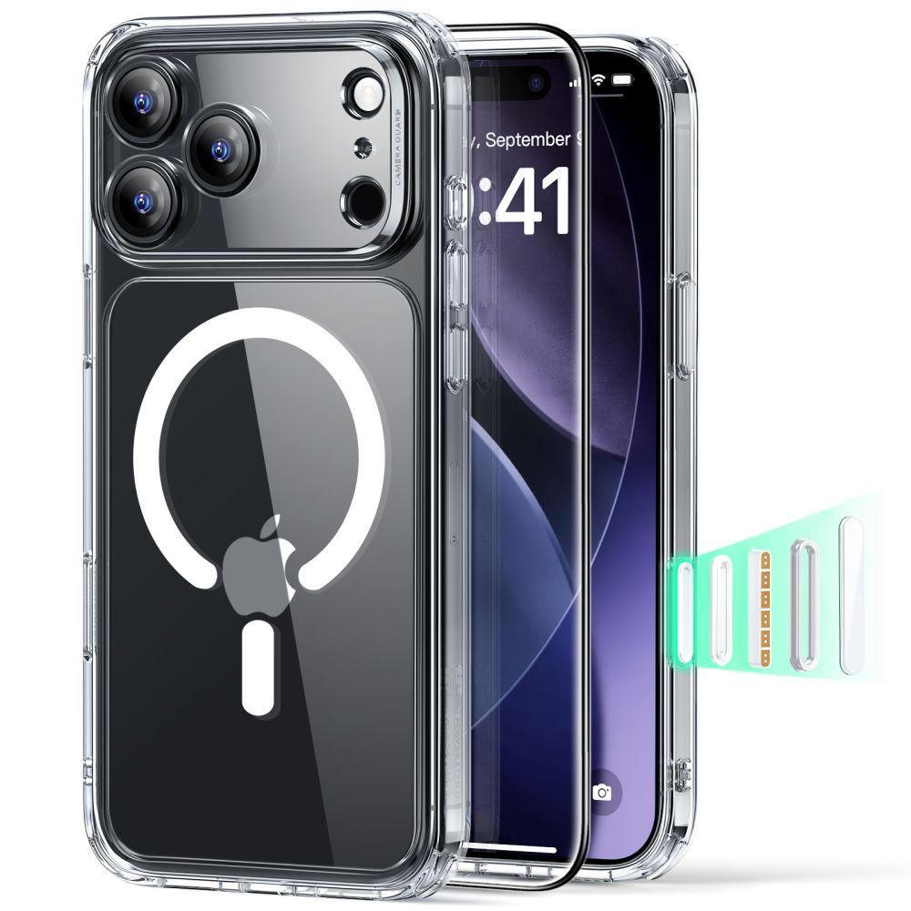 ESR Classic Hybrid HaloLock - Husa telefon - compatibil cu Apple iPhone 17 Pro Max - culoare Transparent