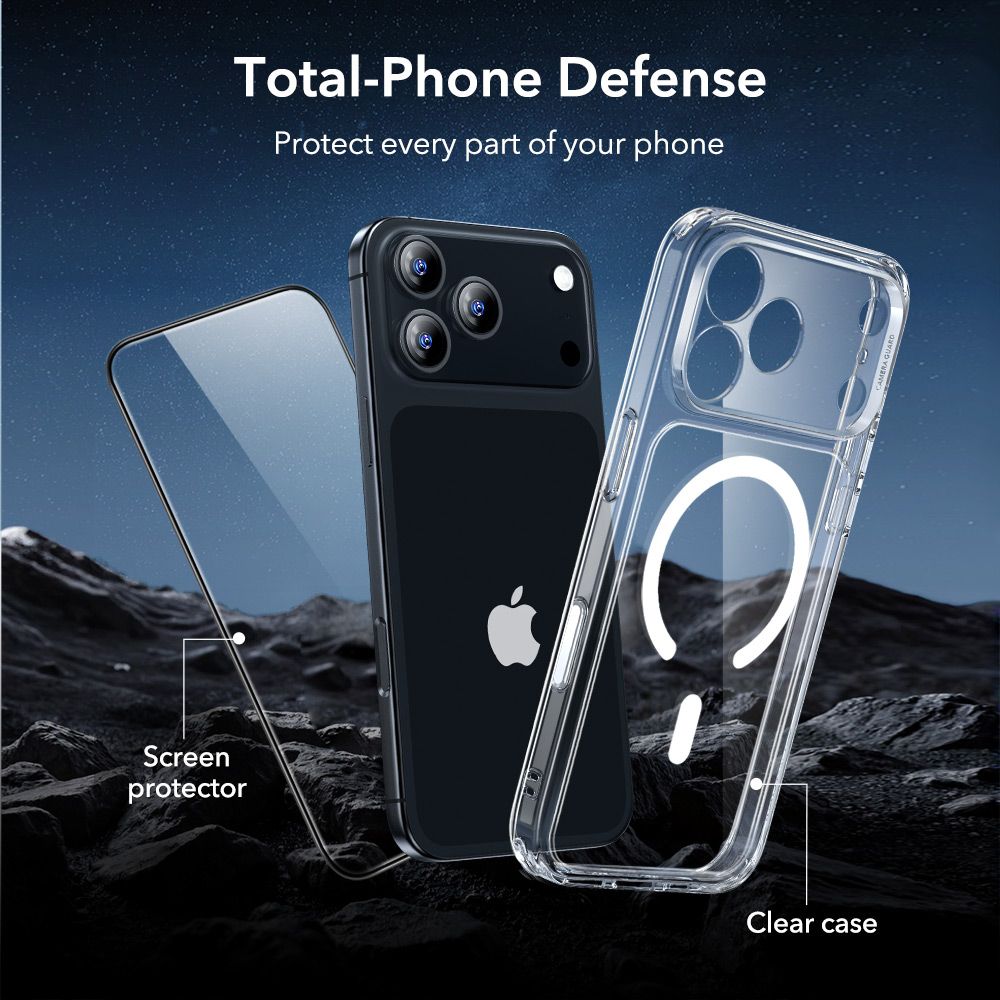 ESR Classic Hybrid HaloLock - Husa telefon - compatibil cu Apple iPhone 17 Pro Max - culoare Transparent