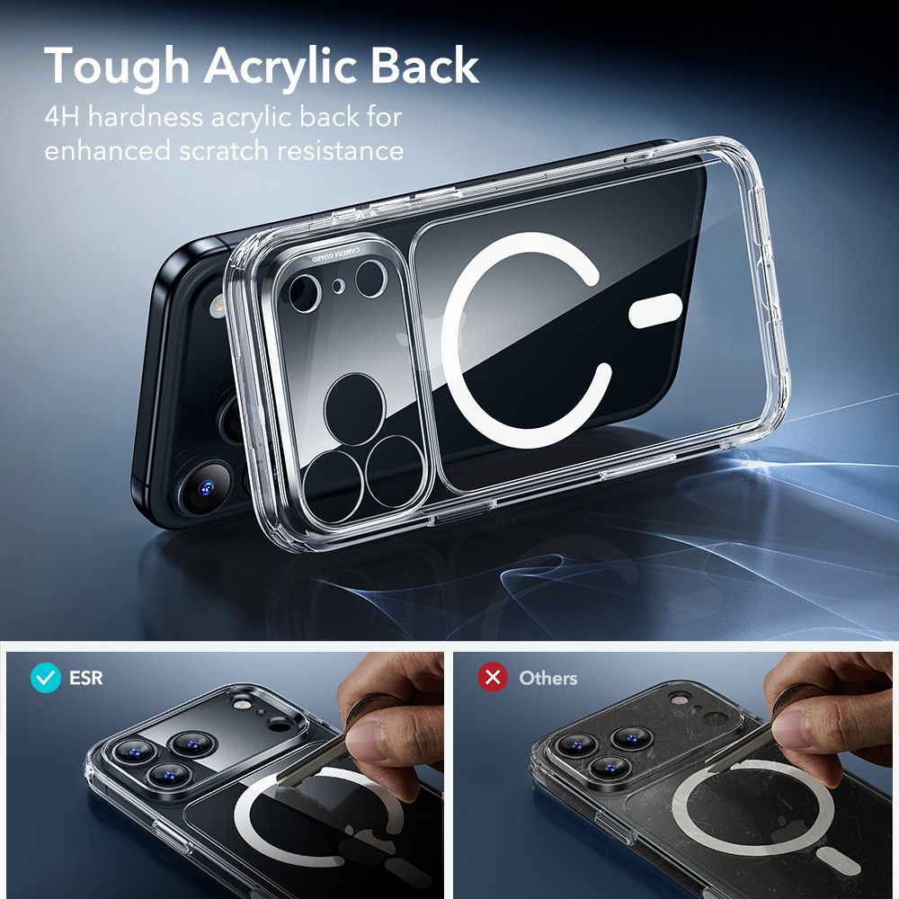 ESR Classic Hybrid HaloLock - Husa telefon - compatibil cu Apple iPhone 17 Pro Max - culoare Transparent