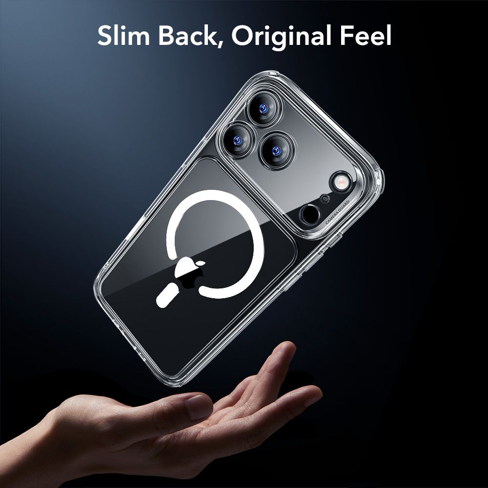 ESR Classic Hybrid HaloLock - Husa telefon - compatibil cu Apple iPhone 17 Pro Max - culoare Transparent