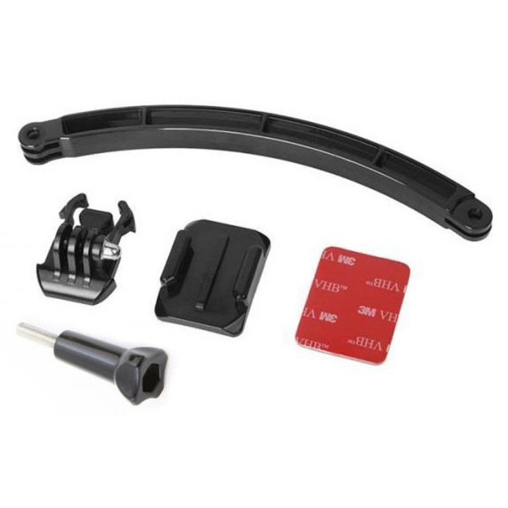 Suport pentru camere GoPro si SJCAM, XREC GP90, lungime 20 cm, unghi reglabil 180°, set complet