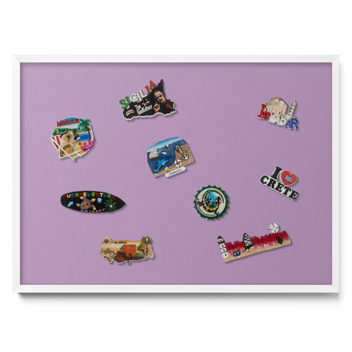 Mágnestábla, Tulup, Pasztell lila szín, Fehér keret, 70 x 50 cm, 0108407000301ccd2afcf