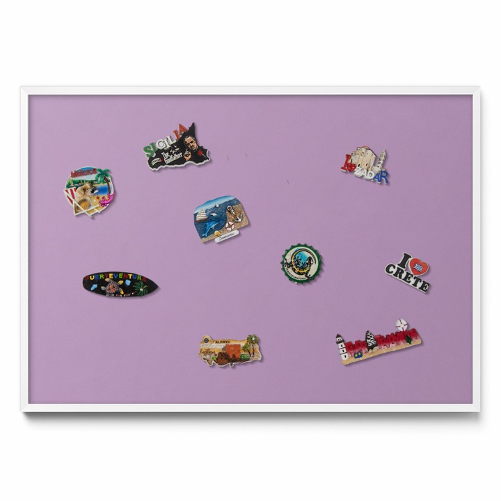 Mágnestábla, Tulup, Pasztell lila szín, Fehér keret, 100 x 70 cm, 0108407000501ccd2afcf