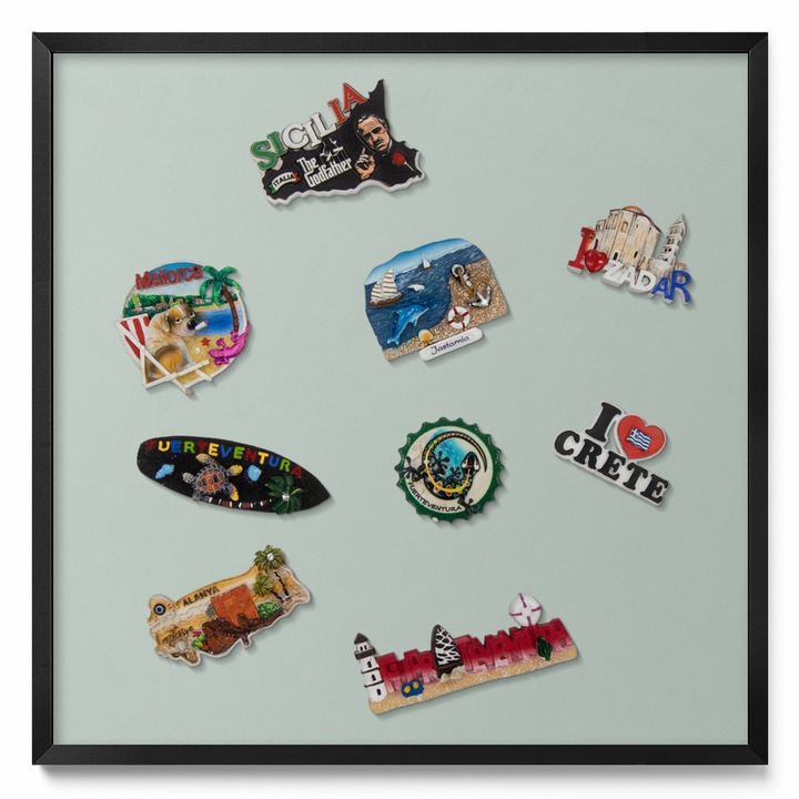 Tabla magnetica Tulup, 50x50cm, culoare verde deschis, rama neagra