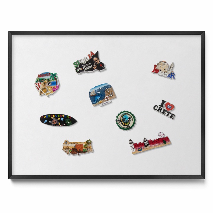 Tabla magnetică decorativă, Tulup, 80x60cm, alb-negru