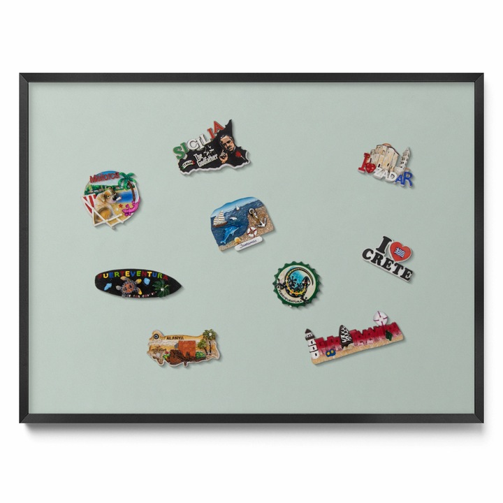 Tabla magnetică copii, Tulup, 80x60cm, verde deschis, ramă neagră