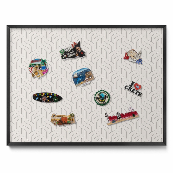 Tabla magnetica pentru copii, Tulup, rama neagră, 80x60cm, montare pe perete