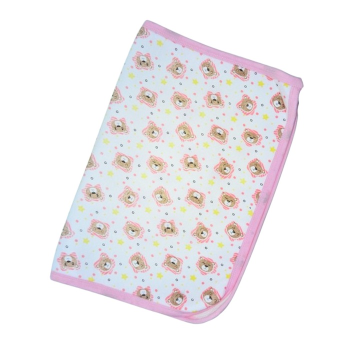 Vízálló és újrafelhasználható pamut alátét 70 x 50 cm babáknak, Mini Junior ALZ0109R3, Rózsaszín