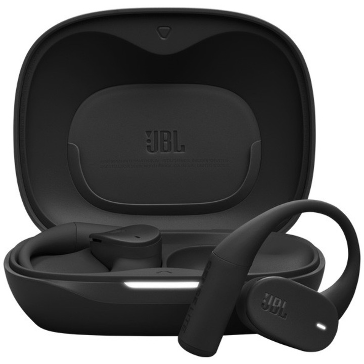 Слушалки Open-Ear JBL Sense Lite, True Wireless, Bluetooth, 4 микрофона, Multipoint, Автономност 32 часа, IP54, Черен