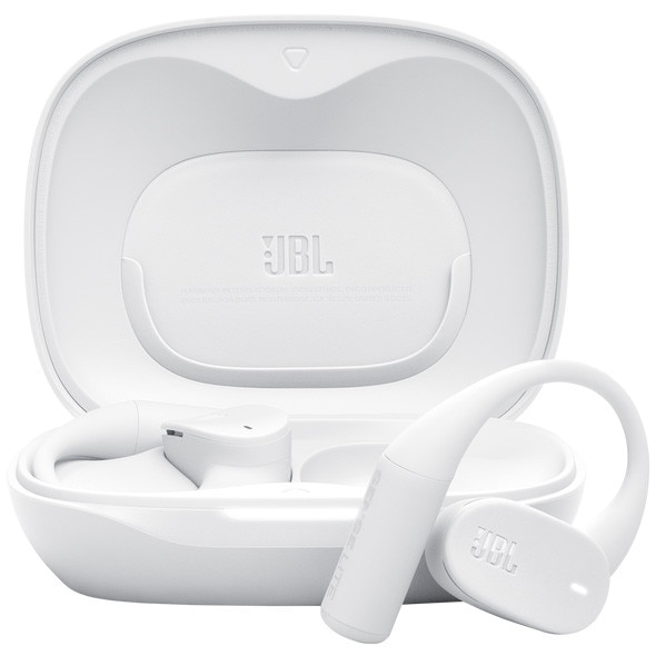 Casti Open-Ear JBL Sense Lite, True Wireless, Bluetooth, 4 microfoane, Multipoint, Autonomie 32 ore, IP54, Alb