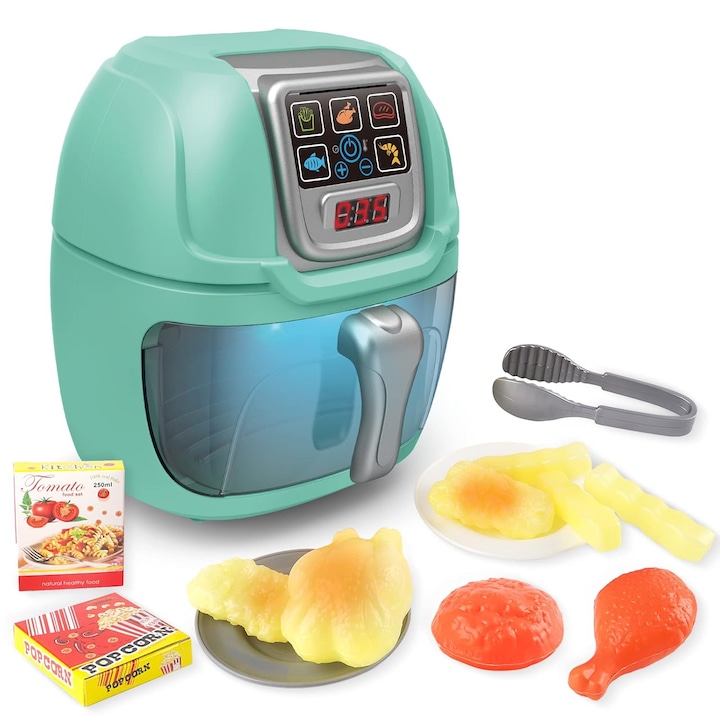Mini AirFryer, Set Interactiv pentru Micii Bucatari, Alimente si Accesorii Incluse, Joynix