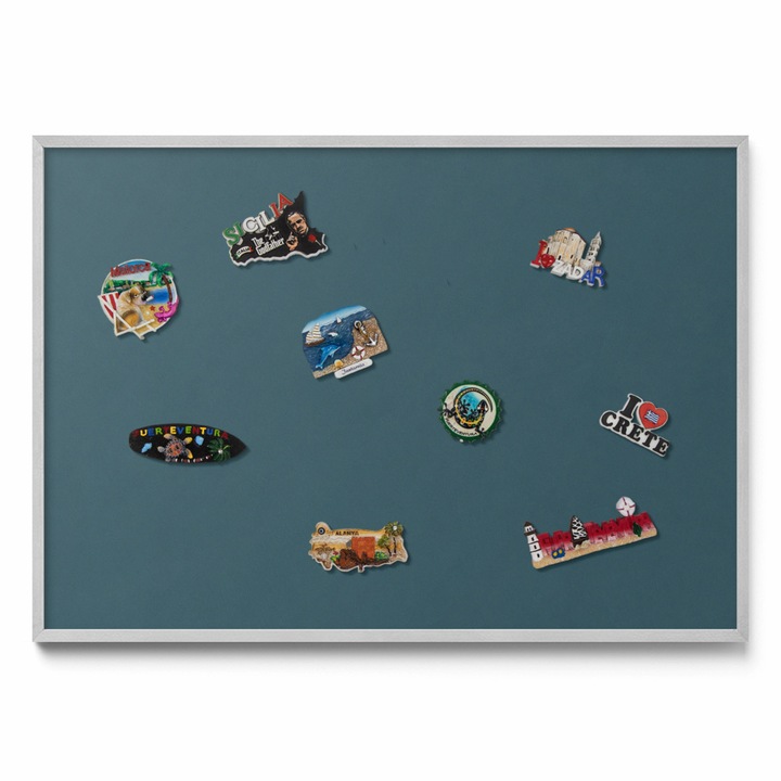 Mágneses falitábla, Tulup, Sötét tengeri szín, Ezüst keret, 100 x 70 cm, 0108407000504cc2c515a