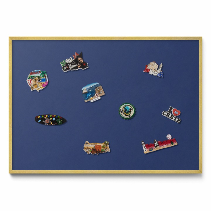 Mágneses falitábla, Tulup, Sötétkék szín, Arany keret, 100 x 70 cm, 0108407000503cc3a3555