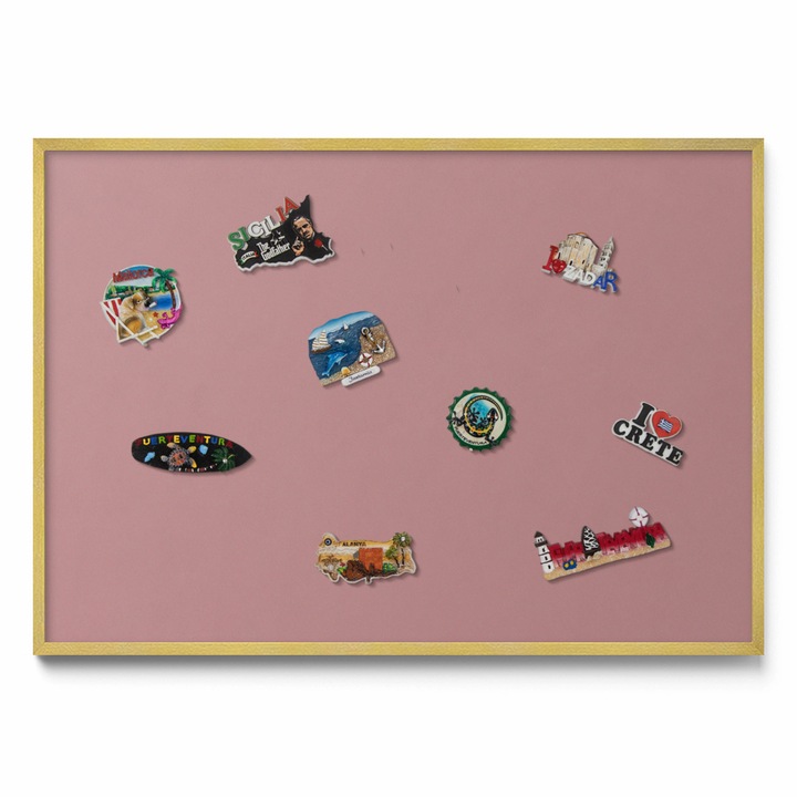 Mágnestábla, Tulup, Pasztell rózsaszín, Arany keret, 100 x 70 cm, 0108407000503ccbf8788