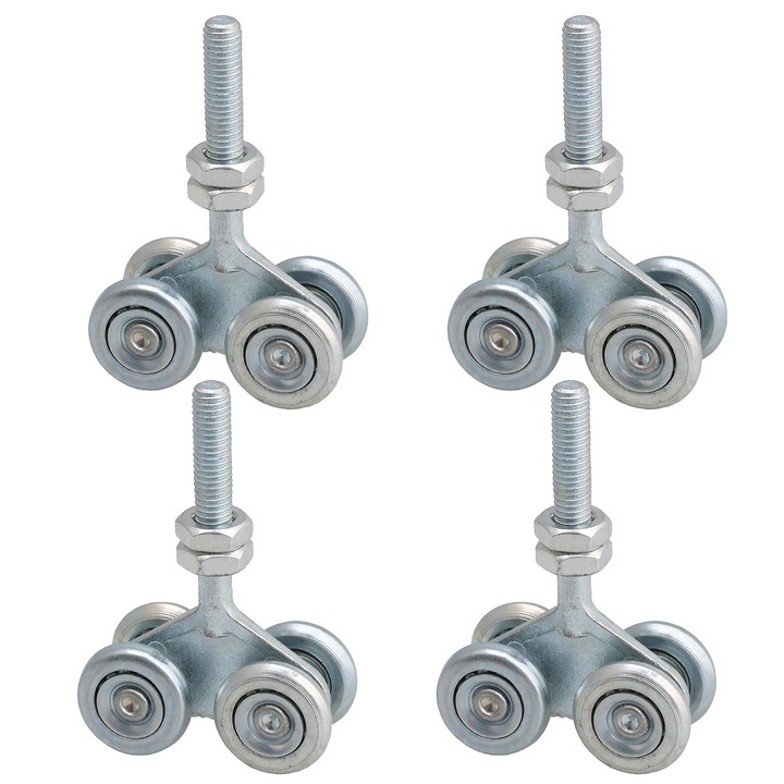 Set 4 roti de glisare pentru usi, BQLZR, 90kg, argintiu, 5.2x2.5x7.8cm