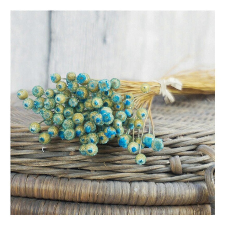 Set 50 tije flori uscate, multicolor, 40cm, pentru aranjamente florale si decor acasa