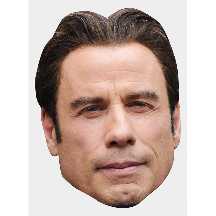 Masca de Celebritate Travolta, carton, design original, cu banda elastica, dimensiune reala
