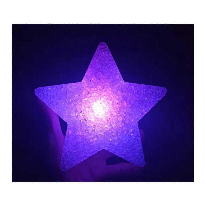 Veioza portabila 15cm, schimbare de culoare, PVC, set de lumini pentru copii, violet