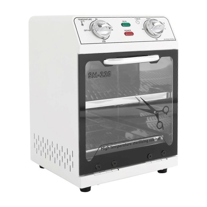 Високотемпературен стерилизиращ шкаф, 2 нива, 600W, бял, 22x21x31.5см