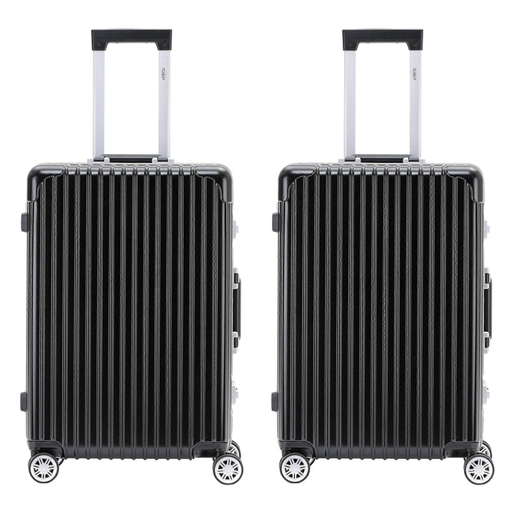 Set genti voiaj, 2 bucati, 55L, 65x43x25cm, negru