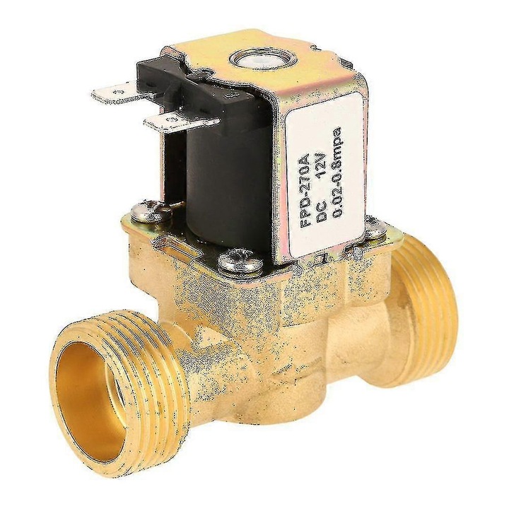 Vana solenoid electrica 12V G3/4, inchisa normal, brass, 0-40°C, 300mA