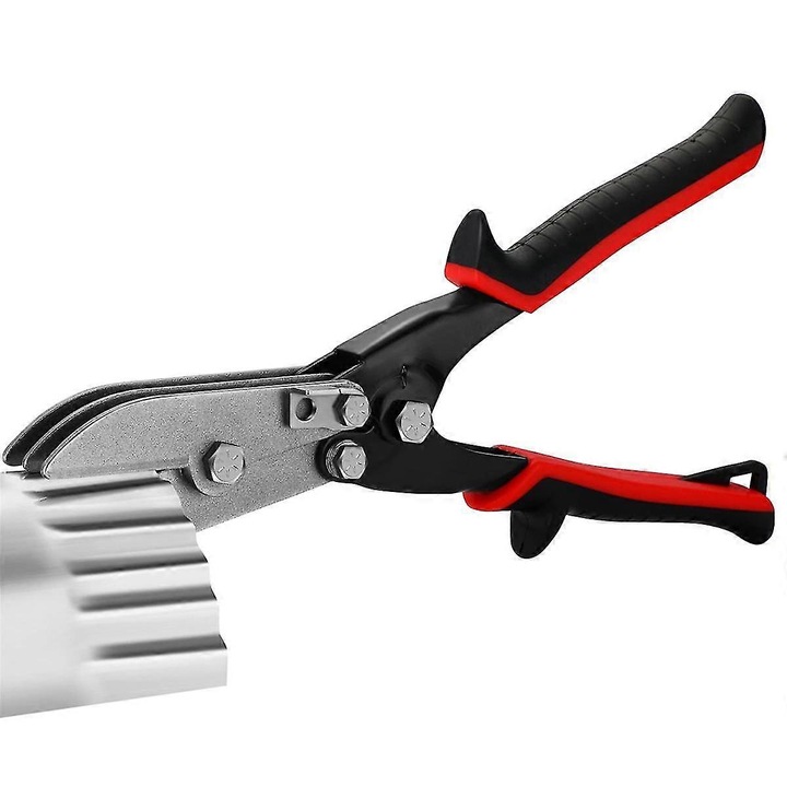 Клещи за тръби, 5 остриета, метал, черен/червен, 26.5см