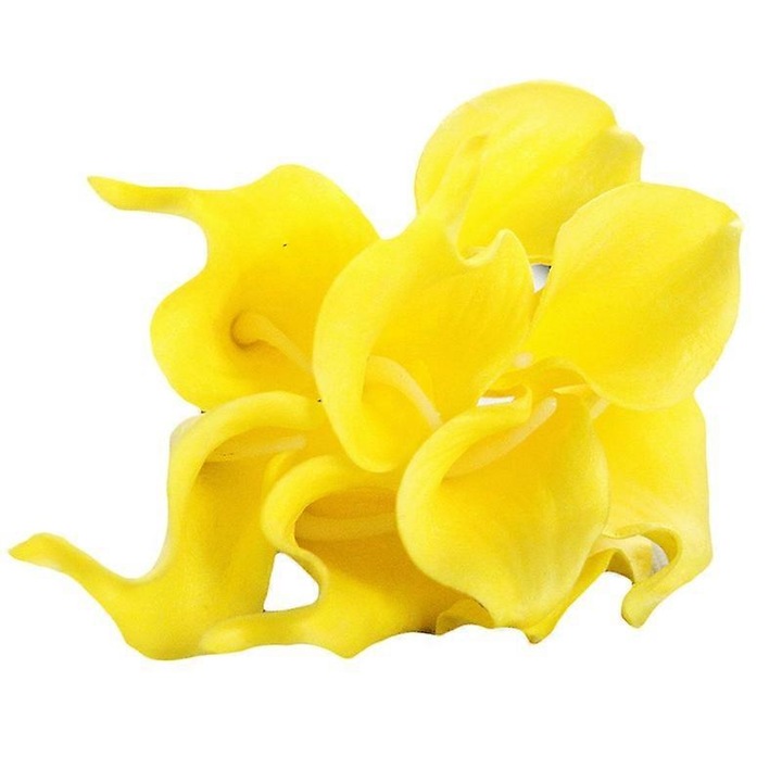 Ramura Floare Artificiala Calla Lily, 34.5cm, Galben, Decor pentru Nunta