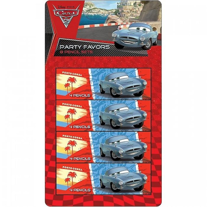Set de creioane Cars 2, Finn McMissile, 8cm, 32 bucati