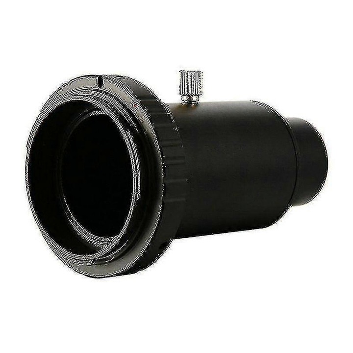 Adaptor metalic pentru telescop, set cu T-ring si tub de extensie, compatibil cu camere DSLR Nikon si Canon, 1.25 inch, negru