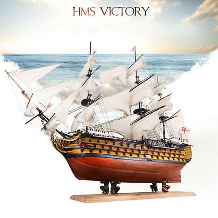 Model de nava HMS Victory 21'', set de asamblare, 50x20x45cm
