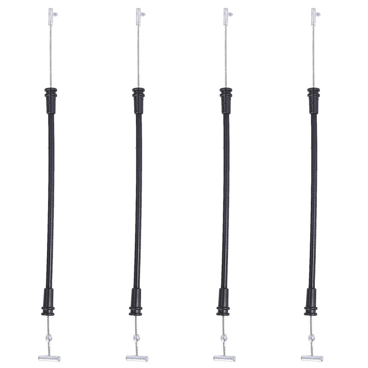 Cablu maner usa exterior fata Smart Forfour(454), set 4 bucati, negru + argintiu, metal