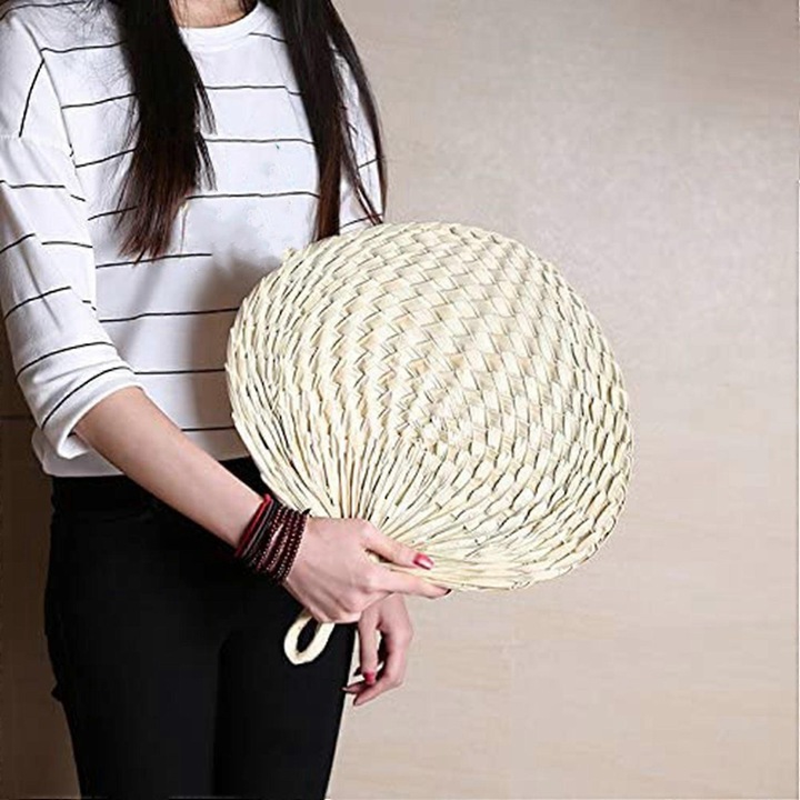 2 db Kézzel Készített Pálmalevél Ventilátor Készlet, Méret 37x36cm, Többszínű