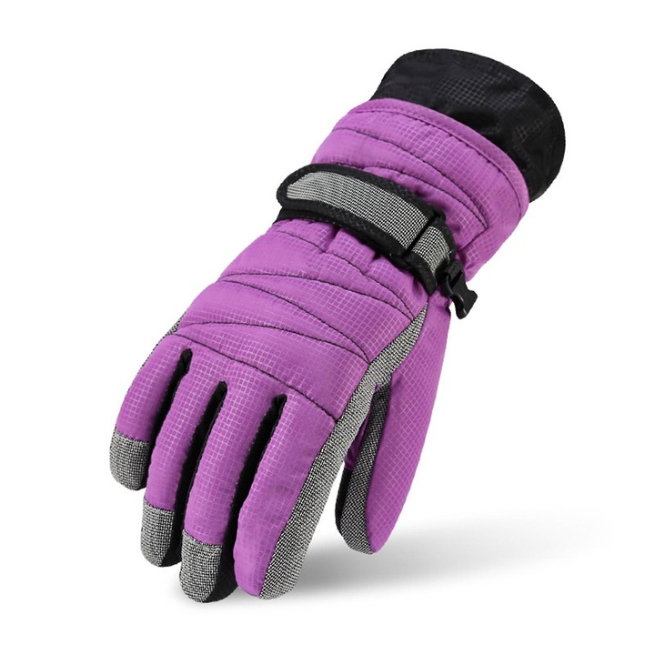 Unisex sportkesztyű, vízálló és szélálló, meleg, lila, L méret