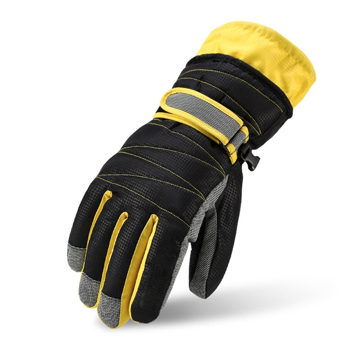 Unisex sportkesztyű, vízálló és szélálló, meleg, fekete, XL