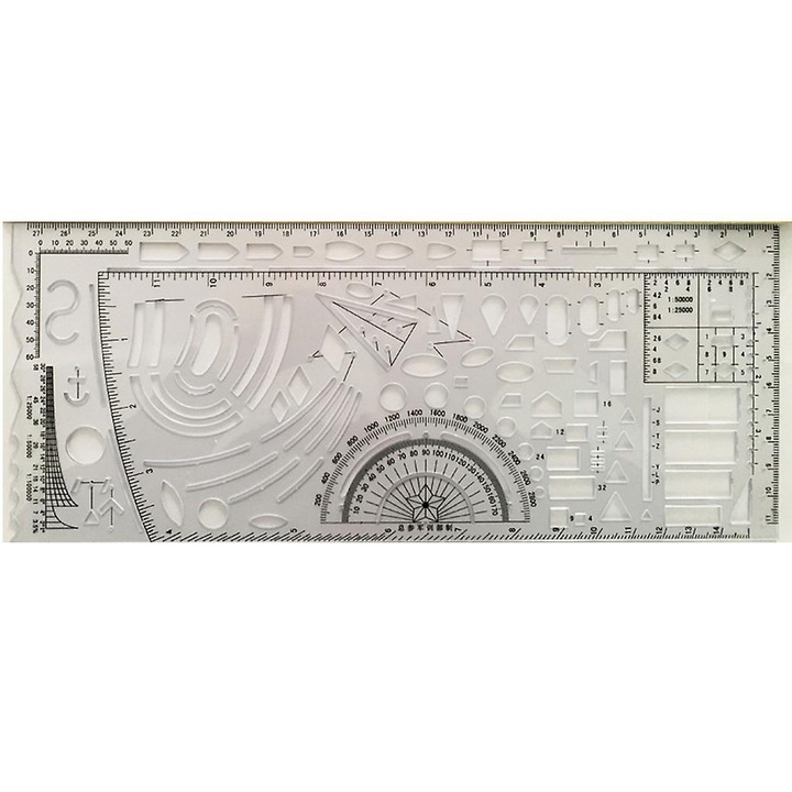 Sablon de desen din plastic, 25.7x11.5cm