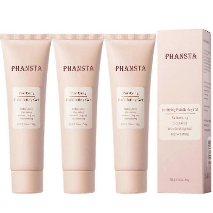 Ексфолиращ гел за лице, 50гр, комплект от 3 броя, дълбоко почистване, свиване на порите, хидратиращ