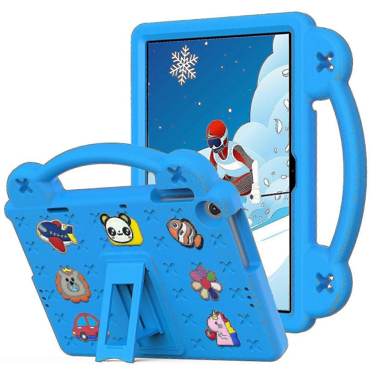 Tabletok tok, Lenovo Tab M10 (Gen 3), masszív design aranyos mintákkal, teljes védelem, világoskék