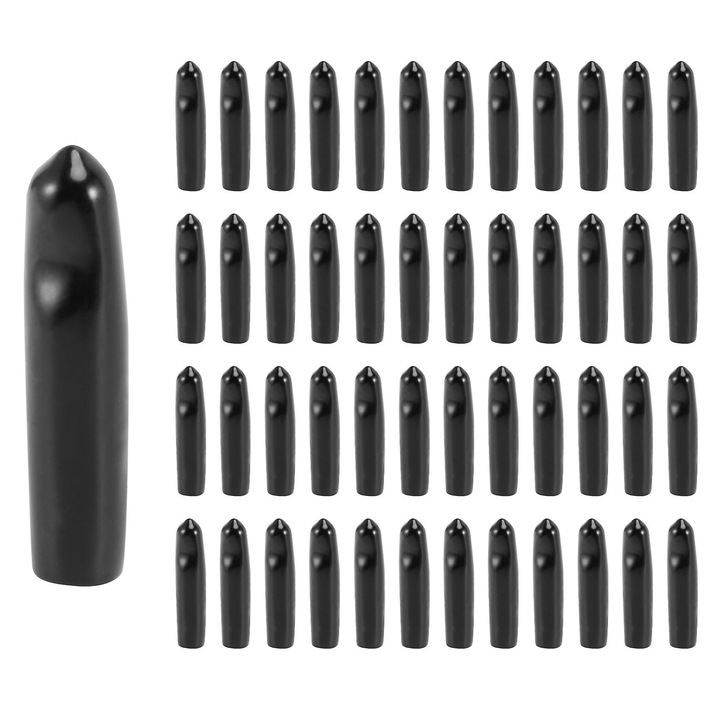 48 darabos gumidugó készlet palackokhoz, fekete, 1x5.5cm