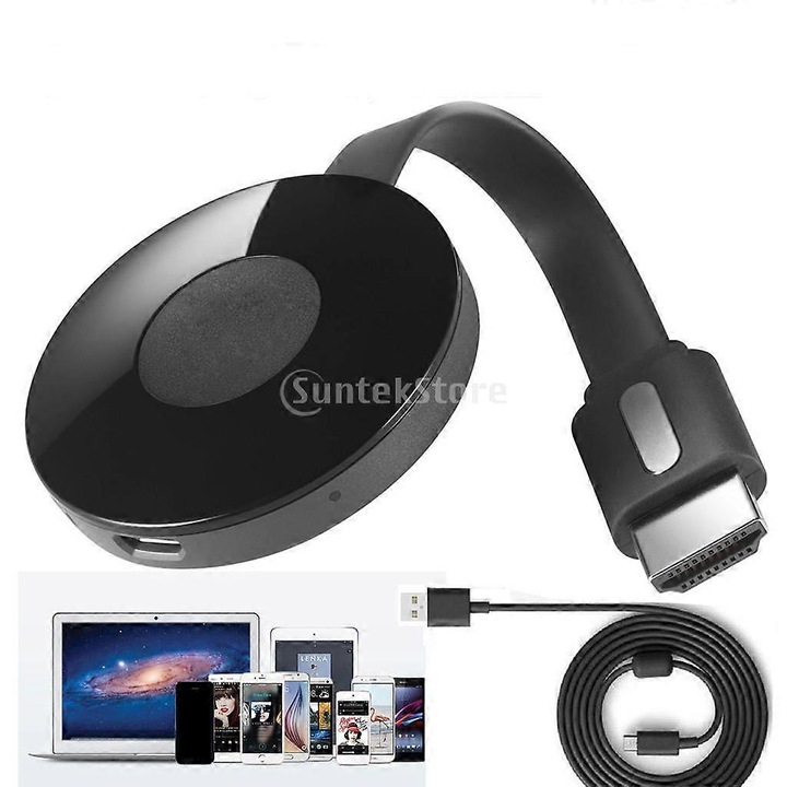 Médialejátszó Chromecast 2, HD videó streaming, Wi-Fi csatlakozás, 2015