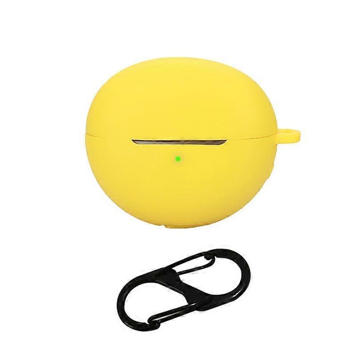 Husa de protectie din silicon pentru casti Freeclip, galben, 70x55x31mm, cu bucla de agatare
