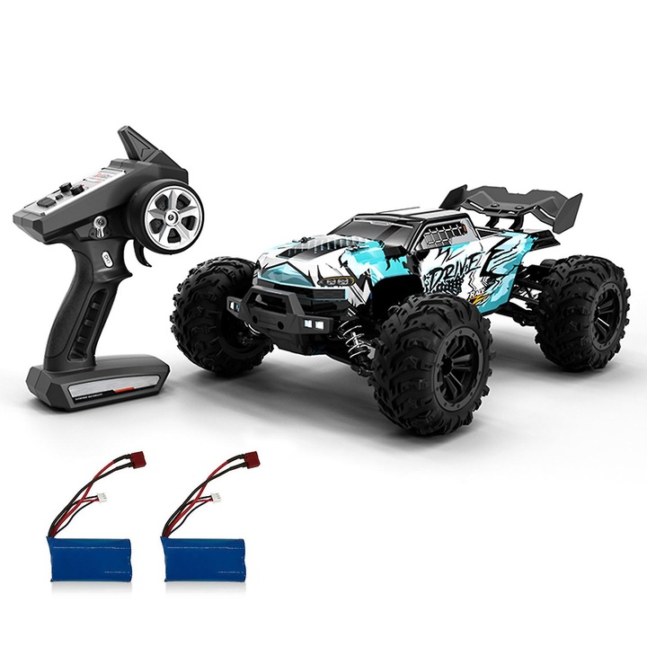 Masinuta off-road 1/16, 70km/h, 2.4GHz, LED, 30x23x11.5cm, set complet