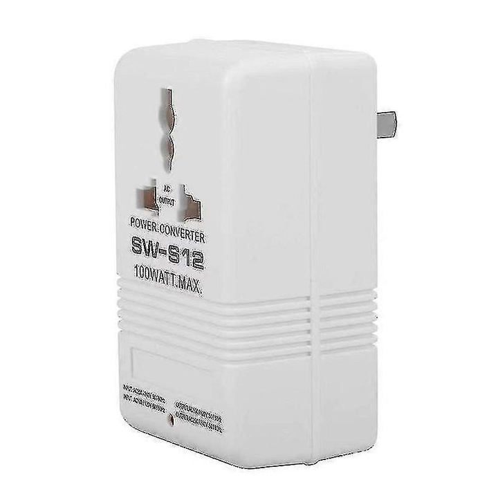 Convertor de tensiune calatorie, 100W, alb, 9x5.5cm