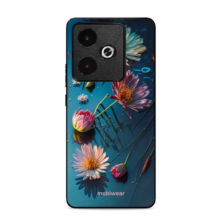 Husa, Mobiwear - Glossy Case - G013G pentru Realme GT 7T, Albastru Cu Model Floral
