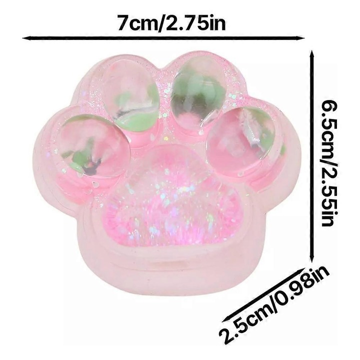 Jucărie interactivă pufoasă Taba Squishy, labă de pisică, roz