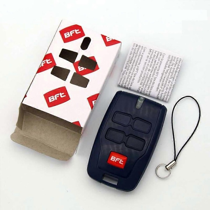 Telecomanda 2 butoane, BFT, 433.92MHz, 12V, distanta 50m/100m, pentru porti si usi garaj