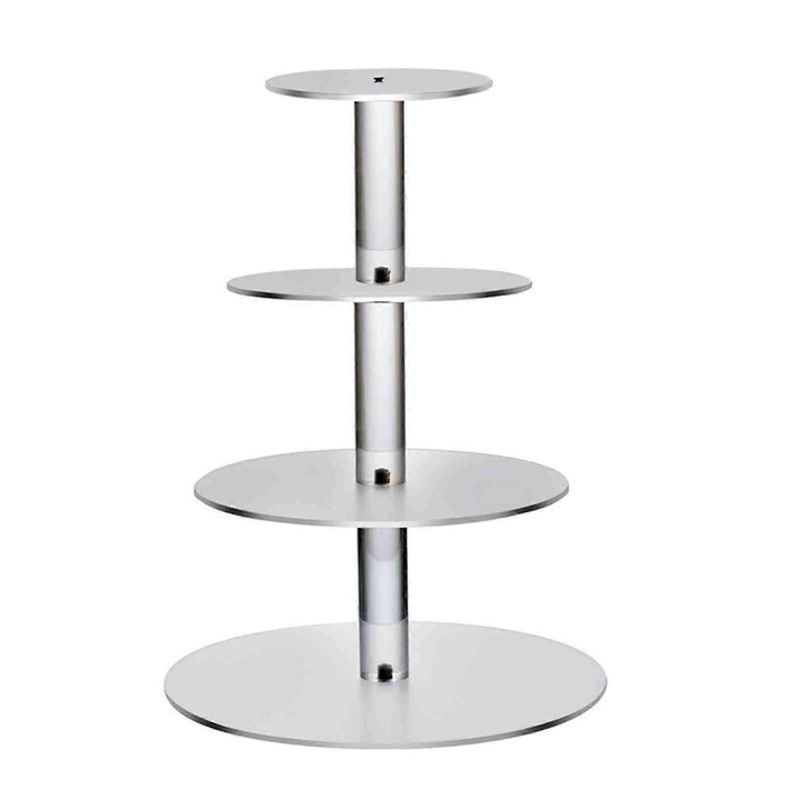 Platou de tort, 4 straturi, Argintiu