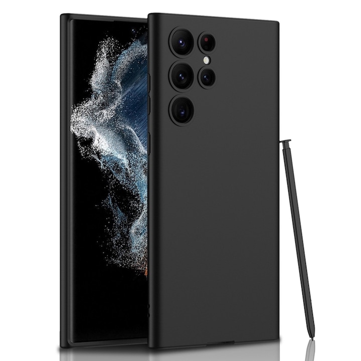 Калъф от черен силикон за Samsung Galaxy S22 Ultra Soft Cover