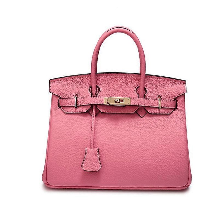 Női táska, valódi bőr, 25x14x19cm, cseresznyevirág rózsaszín, szettben kapható