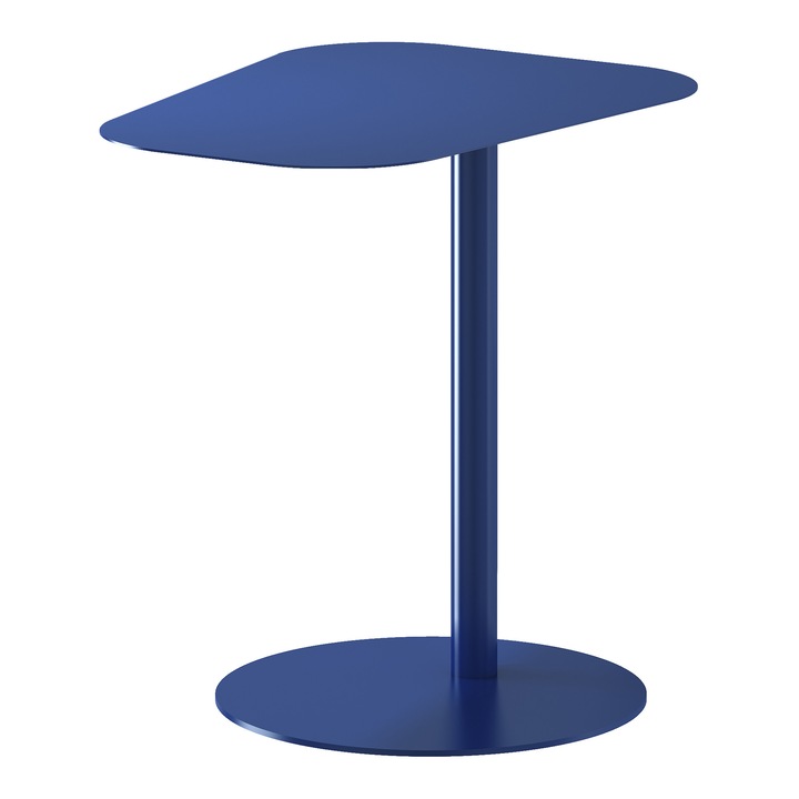 Masuta, en.casa, PXSL-0410 Nastätten, 50 x 50 x 38 cm, metal, albastru inchis