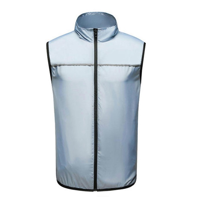 Vesta racoritoare unisex, gri/camuflaj, cu ventilatoare, set cu 2 ventilatoare, material amestec de fibre chimice